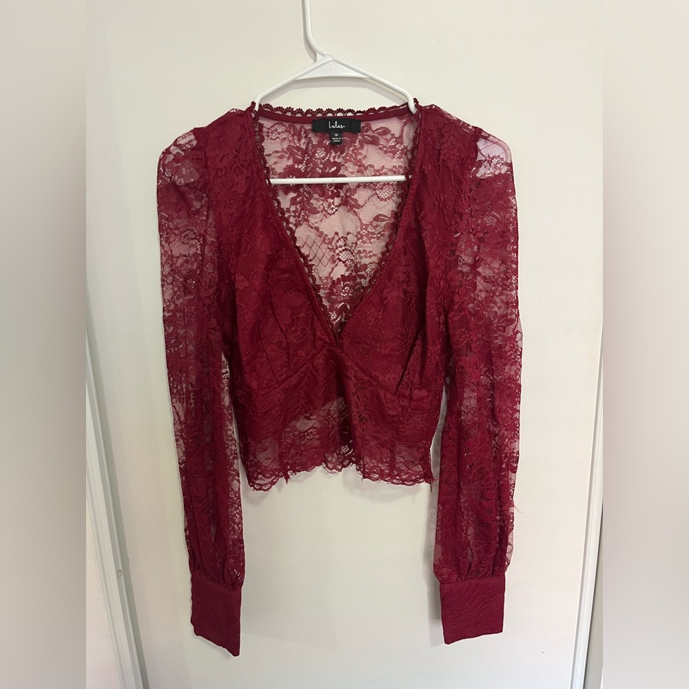 Lulu's Top M Romantic Victorian Goth Witchy Whimsigoth Cottagecore Y2K Red